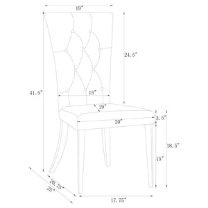 Kerwin Velvet Upholstered Dining Side Chair - Grey (Set of 2)