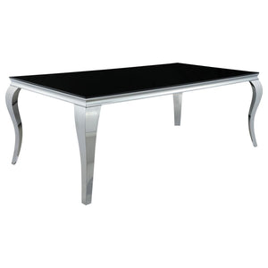 Carone Rectangular 81-inch Glass Top Dining Table - Black