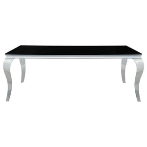 Carone Rectangular 81-inch Glass Top Dining Table - Black