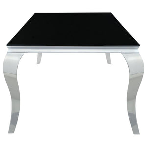 Carone Rectangular 81-inch Glass Top Dining Table - Black