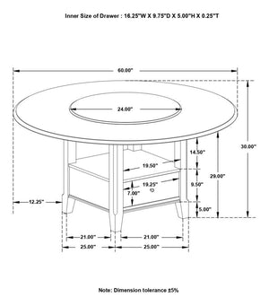 Twyla 5-piece Round Storage Base Dining Table Set - Dark Cocoa