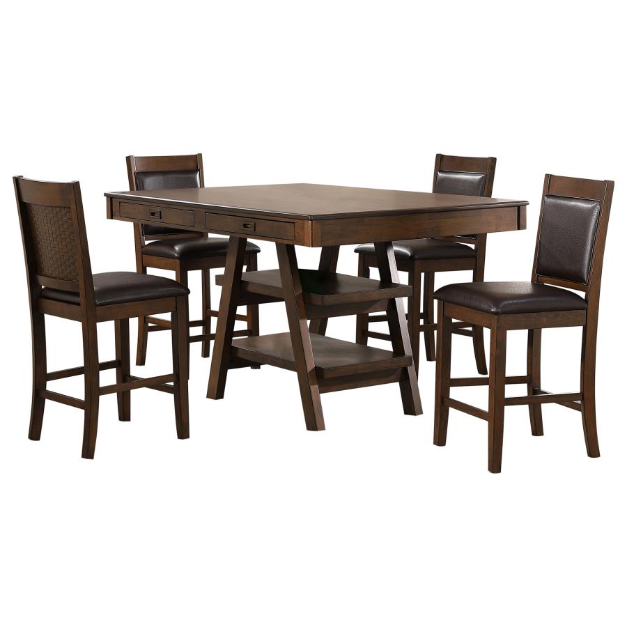 Dewey 5-piece Rectangular Dining Table Set - Walnut