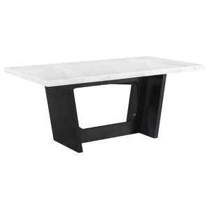 Osborne 72-inch Marble Top Dining Table - Rustic Espresso