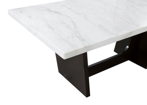 Osborne 72-inch Marble Top Dining Table - Rustic Espresso