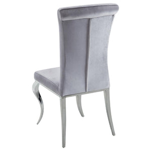 Ellie 5-piece Mirrored Pedestal Dining Table Set - Grey