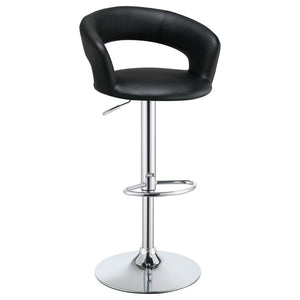 Barraza 29" Adjustable Height Bar Stool - Black and Chrome