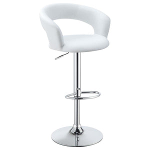 Barraza 29" Adjustable Height Bar Stool - White and Chrome