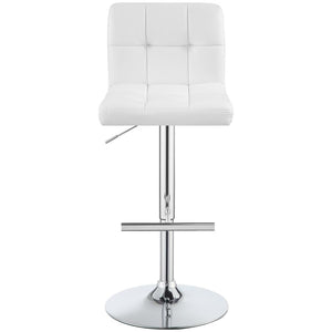 Lenny Upholstered Adjustable Bar Stool - White (Set of 2)