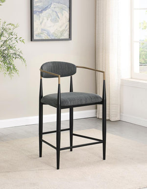 Tina Fabric Upholstered Counter Chair - Dark Grey (Set of 2)