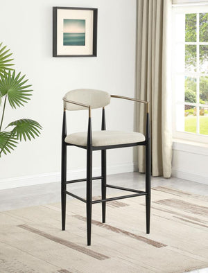 Tina Fabric Upholstered Bar Chair - Beige (Set of 2)