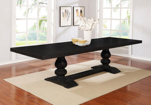 Phelps 123-inch Extension Leaf Dining Table - Distressed Noir