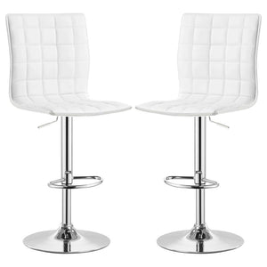 Ashbury Upholstered Adjustable Bar Stool - White (Set of 2)