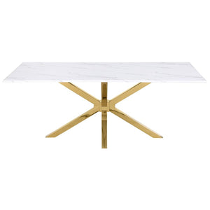 Venera Rectangular 79-inch Faux Marble Dining Table - White