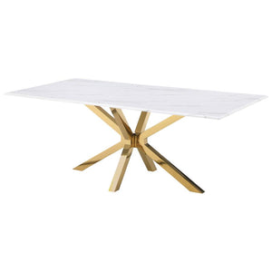 Venera Rectangular 79-inch Faux Marble Dining Table - White