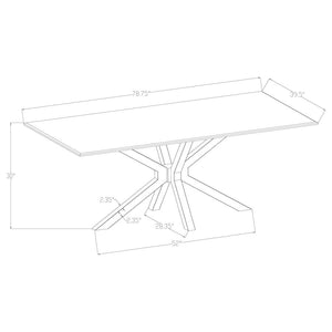 Venera Rectangular 79-inch Faux Marble Dining Table - White