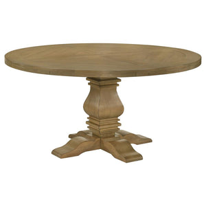 Florence Round 60-inch Wood Dining Table - Rustic Honey