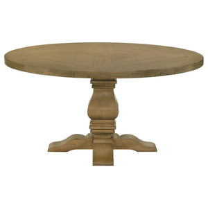 Florence Round 60-inch Wood Dining Table - Rustic Honey