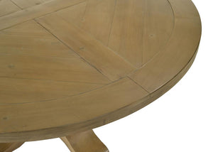 Florence Round 60-inch Wood Dining Table - Rustic Honey