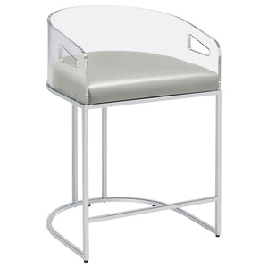 Thermosolis Clear Acrylic Counter Chair - Chrome (Set of 2)