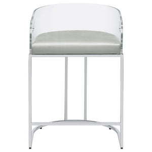 Thermosolis Clear Acrylic Counter Chair - Chrome (Set of 2)