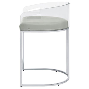 Thermosolis Clear Acrylic Counter Chair - Chrome (Set of 2)
