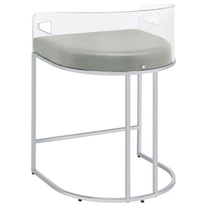 Thermosolis Clear Acrylic Counter Chair - Chrome (Set of 2)