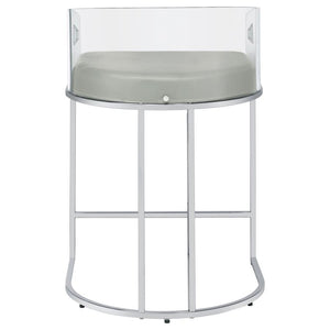 Thermosolis Clear Acrylic Counter Chair - Chrome (Set of 2)