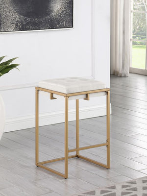 Nadia Upholstered Backless Counter Stool - Beige (Set of 2)