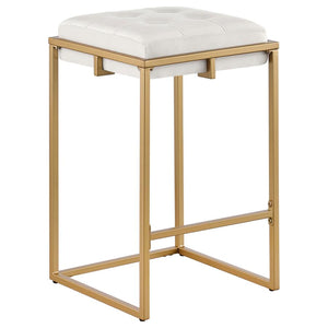 Nadia Upholstered Backless Counter Stool - Beige (Set of 2)