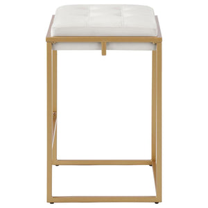 Nadia Upholstered Backless Counter Stool - Beige (Set of 2)