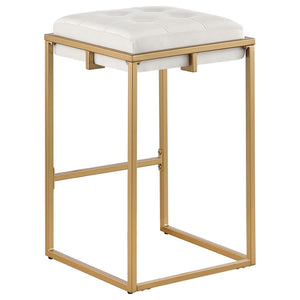 Nadia Upholstered Backless Counter Stool - Beige (Set of 2)