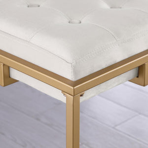 Nadia Upholstered Backless Counter Stool - Beige (Set of 2)