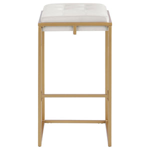 Nadia Upholstered Backless Bar Stool - Beige (Set of 2)
