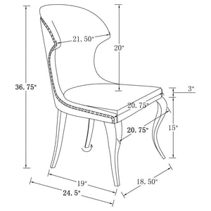 Cheyanne Upholstered Dining Side Chair - Black (Set of 2)