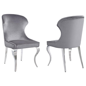 Cheyanne Upholstered Dining Side Chair - Grey (Set of 2)