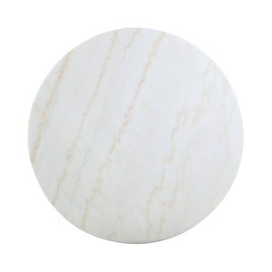 Kella Round 50-inch Marble Top Dining Table - White Marble