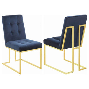 Cisco Velvet Upholstered Dining Side Chair - Gold (Set of 2)