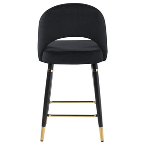 Lindsey Velvet Upholstered Counter Chair - Black (Set of 2)