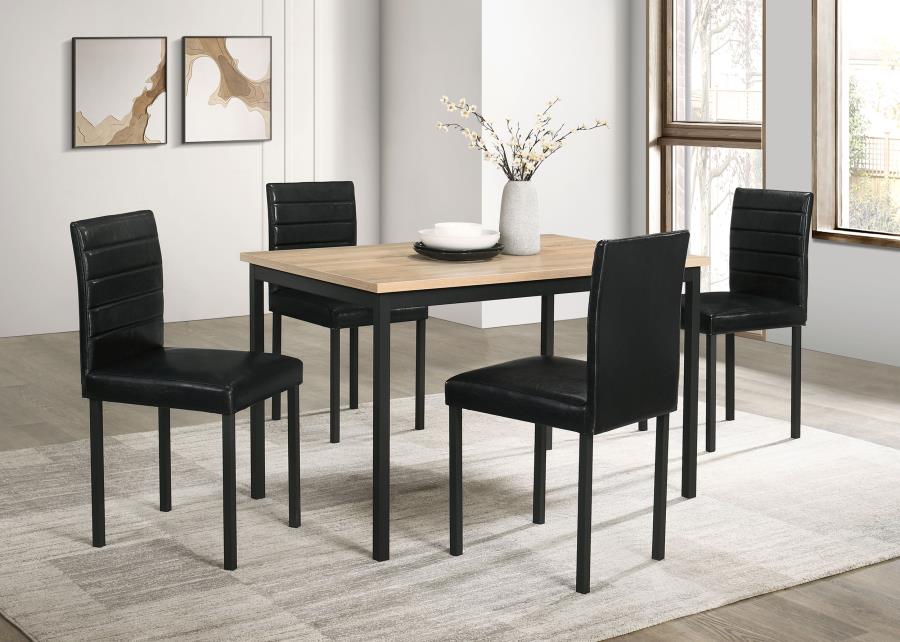 Garza 5-piece Rectangular Dining Table - Greige Oak