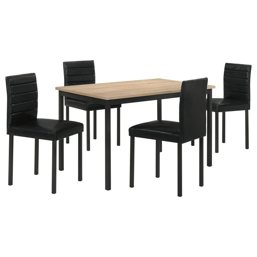 Garza 5-piece Rectangular Dining Table - Greige Oak