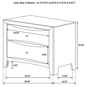 Phoenix 2-drawer Nightstand - Cappuccino