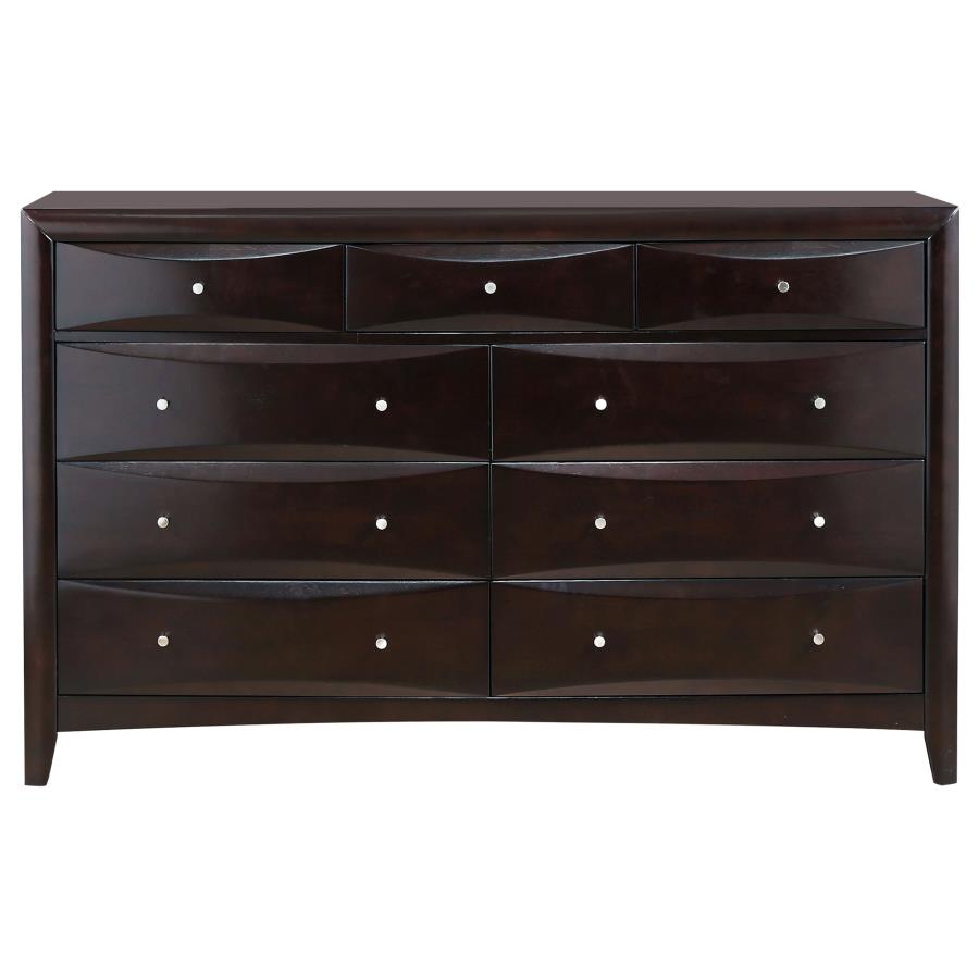 Phoenix 9-drawer Dresser - Cappuccino