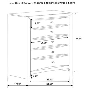 Briana 5-drawer Bedroom Chest - Black