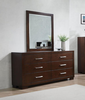 Jessica 6-drawer Dresser with Mirror - Cappuccino