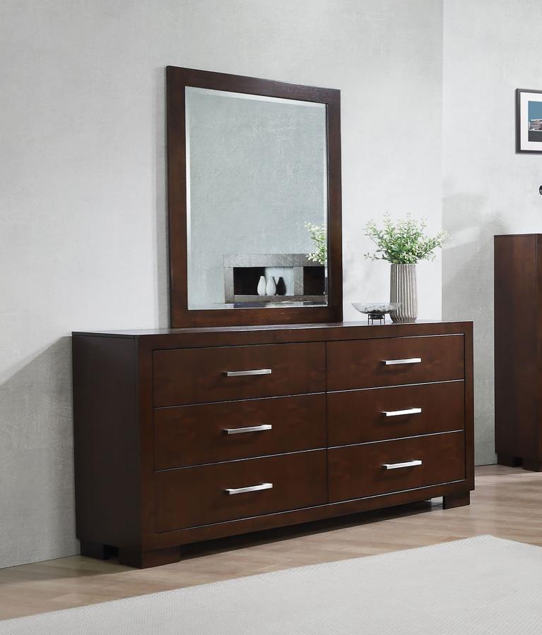 Jessica 6-drawer Dresser with Mirror - Cappuccino