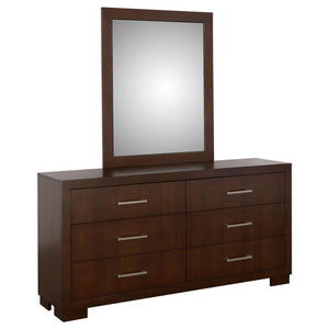 Jessica 6-drawer Dresser with Mirror - Cappuccino
