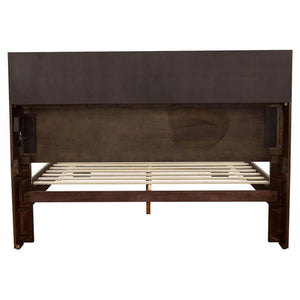 Jessica Wood Queen LED Storage Bookcase Bed - Cappuccino
