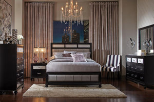 Barzini Wood Queen Panel Bed - Black