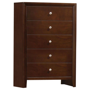 Serenity 5-drawer Bedroom Chest - Rich Merlot