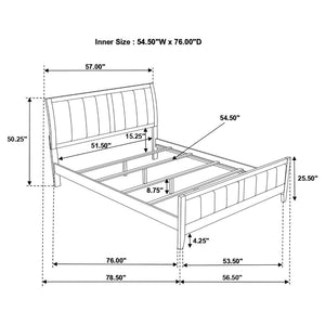 Carlton Wood Full Panel Bed - Cappuccino